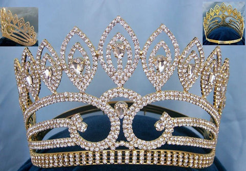 Rhinestone Adjustable Contoured Royal Premium Silver Crown