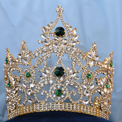 Adjustable Rhinestone Gold Aurora Borealis Crown Tiara – CrownDesigners