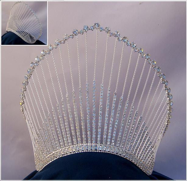 Rhinestone Miss Beauty Queen Pageant Crown Tiara Crowndesigners 5179