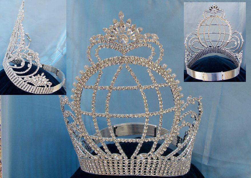 Beauty Pageant Silver Contoured Crown Tiara Crowndesigners