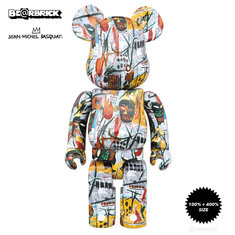 Jean Michel Basquiat 6 100 400 Bearbrick Set By Medicom Toy Mindzai