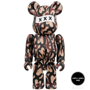 Number (N)XXX 100% + 400% Bearbrick Set by Medicom Toy x God