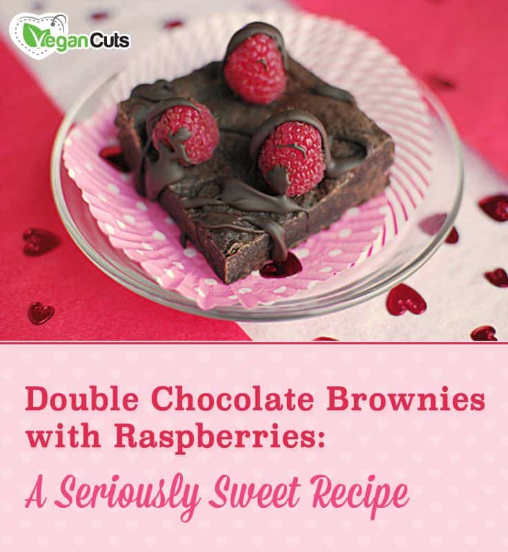 Double Chocolate Brownies with Raspberries