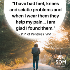 People with sciatic problems find relief in shoes that allow their feet room to flex and breathe. SOM Footwear's barefoot-feel shoes have wide toe boxes to treat your feet to minimalist comfort.