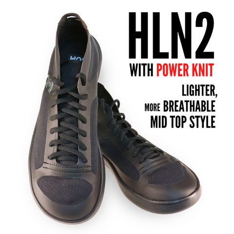 HiLite in Black 2 HLN2 uses power knit fabric for a lighter, more breathable mid top style