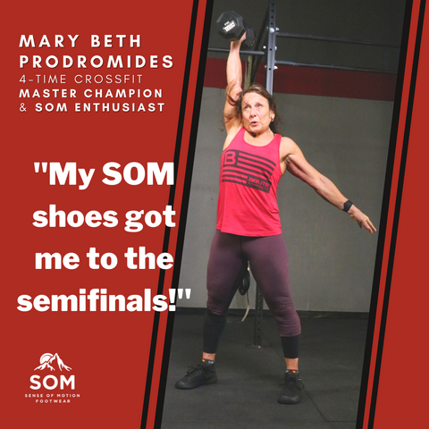 Mary Beth Prodromides wears SOM shoes when competing