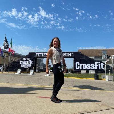 Mary Beth Prodromides at CrossFit Games in her SOM Footwear shoes