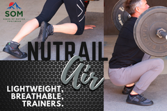 Nutrail Air uses flex mesh material to lighten your feet and strengthen your step.