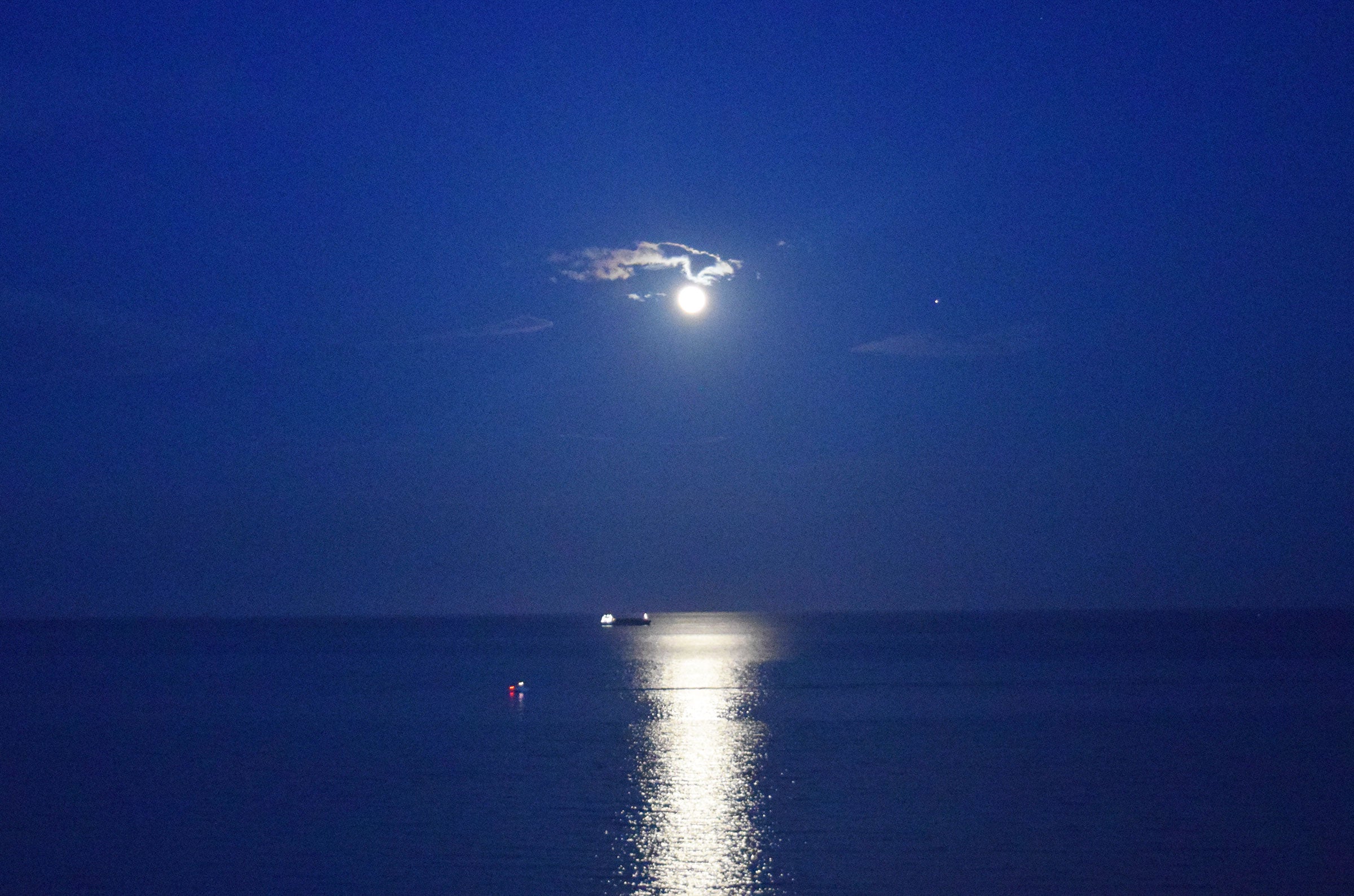 Moonlight over the Atlantic Oceon on South Beach by Kate Stoltz