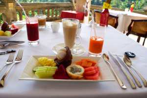 Breakfast at viceroy in ubud bali indonesia