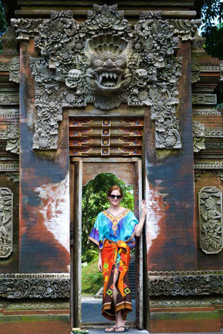 Kate Stoltz at Hindu Temple in Ubud, Bali, Indonesia