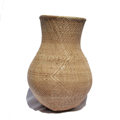     handwoven-one-of-a-kind-grass-vase-decorative-sculpture