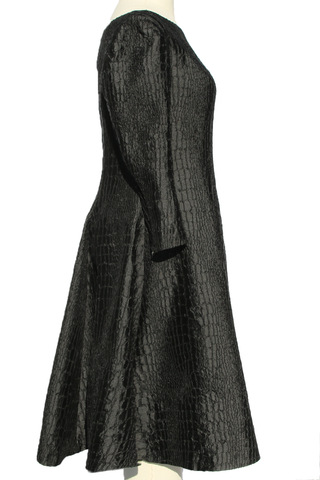 black brocade plus size dress 