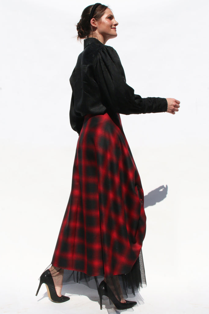 Plaid tulle skirt