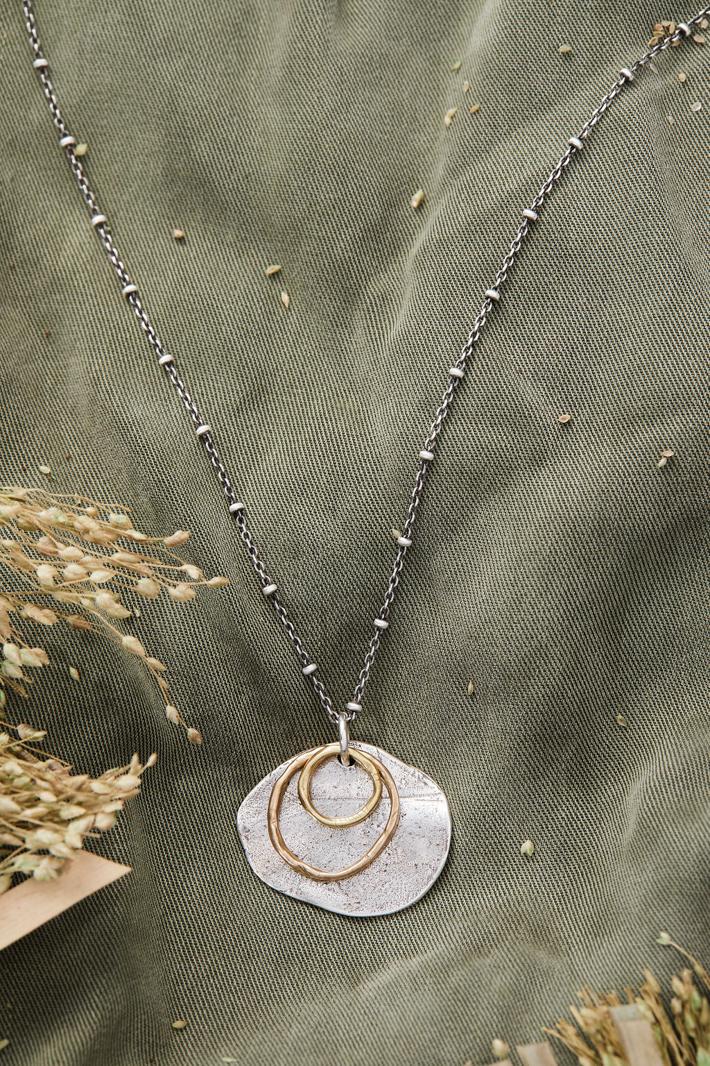 Awakened Light Necklace | Sterling Silver and Bronze