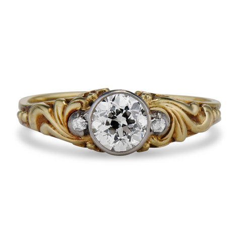 Art Nouveau Old European Cut Diamond Ring