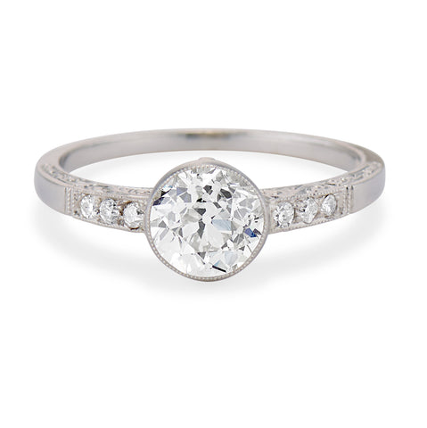 bezel vintage engagement ring setting