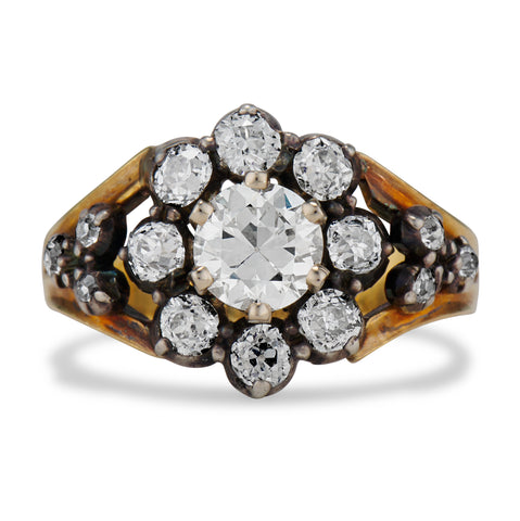 cluster vintage engagement ring setting