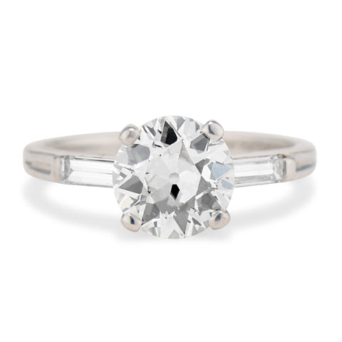 vintage diamond solitaire with accent diamonds on the shoulders