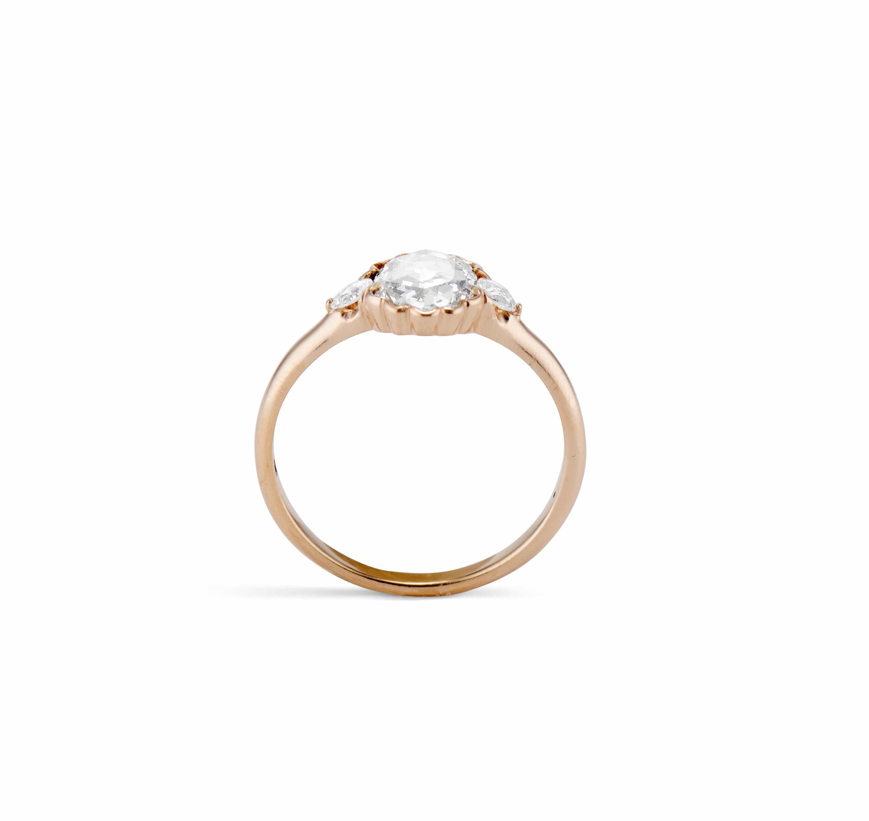 Victorian 1.15 Carat Oval Rose-Cut Diamond Engagement Ring