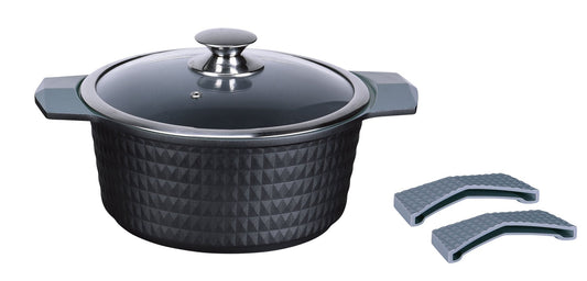 Danico Enterprises Inc Diamond Cut Cookware, Size: 5 Quart, Black