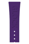 GLOCK Silicone Strap in Purple with Black Clasp and Lettering GB-PU-PURPLE-LOGO-BC Close Up