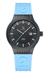 GLOCK Watch GW-6-1-22 Light Blue Silicone Strap with Lettering Front View