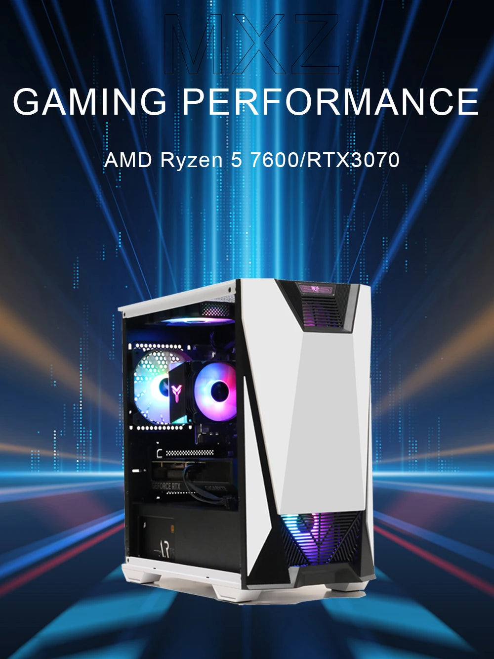 MXZ Gaming PC Ryzen 5 7600 RTX4070/3070 1TB NVME Desktop Computer For System Unit Pc Customize Pc gamer complete