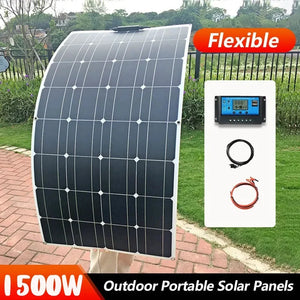 3000W 1500W Solar Panel 18V High Efficiency Monocrystalline Portable Flexible Waterproof Emergency Charging Outdoor Solar Cells - mylifestyleneeds