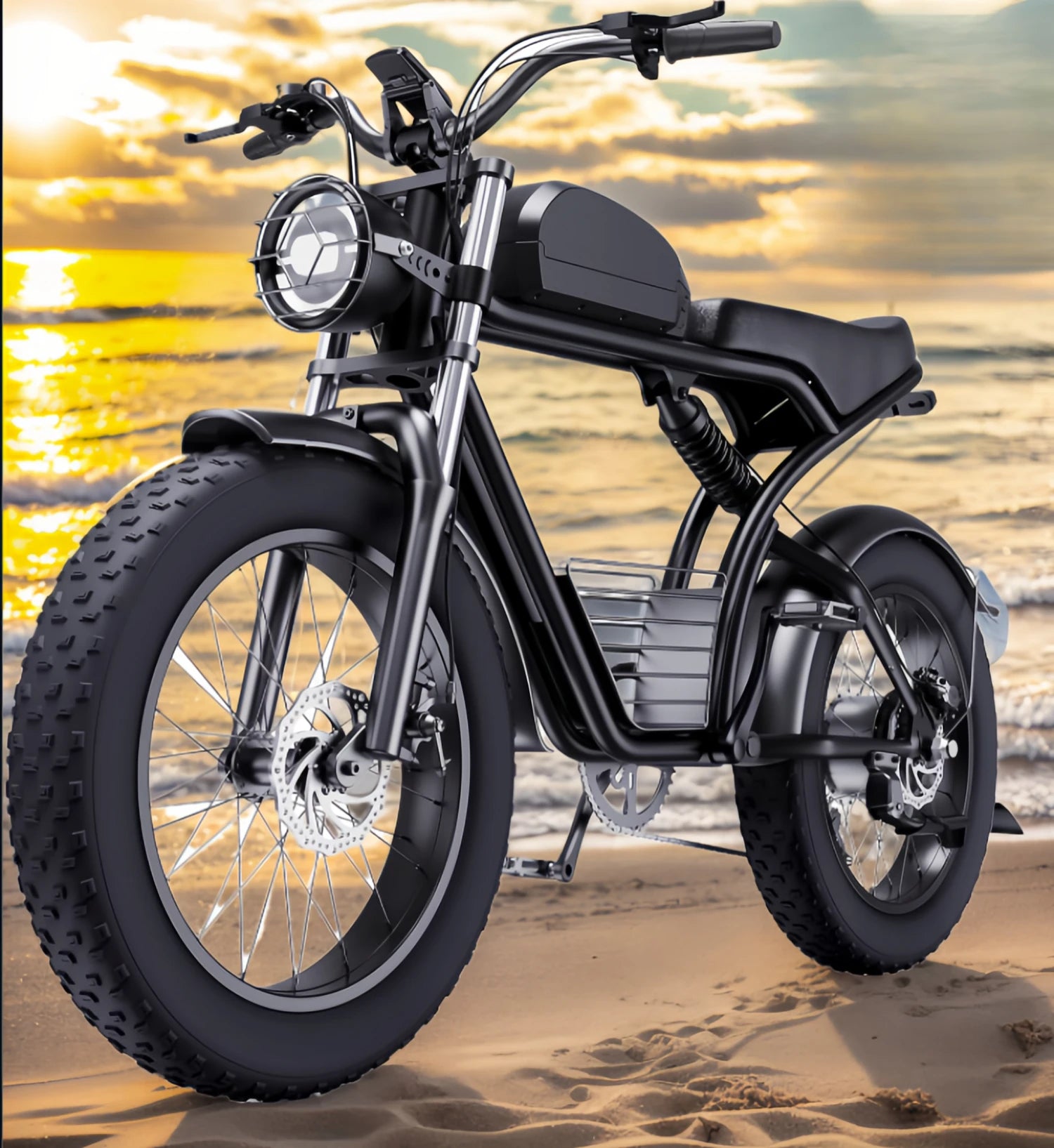K7 Max Ebike Motorcycle 2000W with  Dual Suspension, 48V 23AH  Battery,20 Inch 4.0 Fat Tire