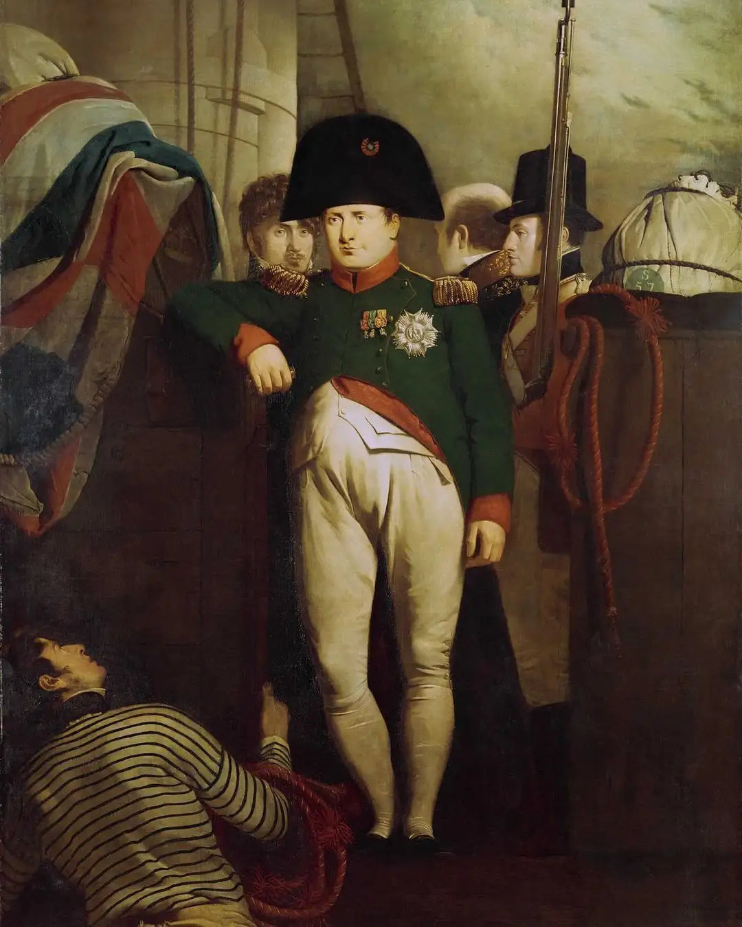 Napoleon Bonaparte on Board the Bellerophon in Plymouth Sound (1815) by Eastlake