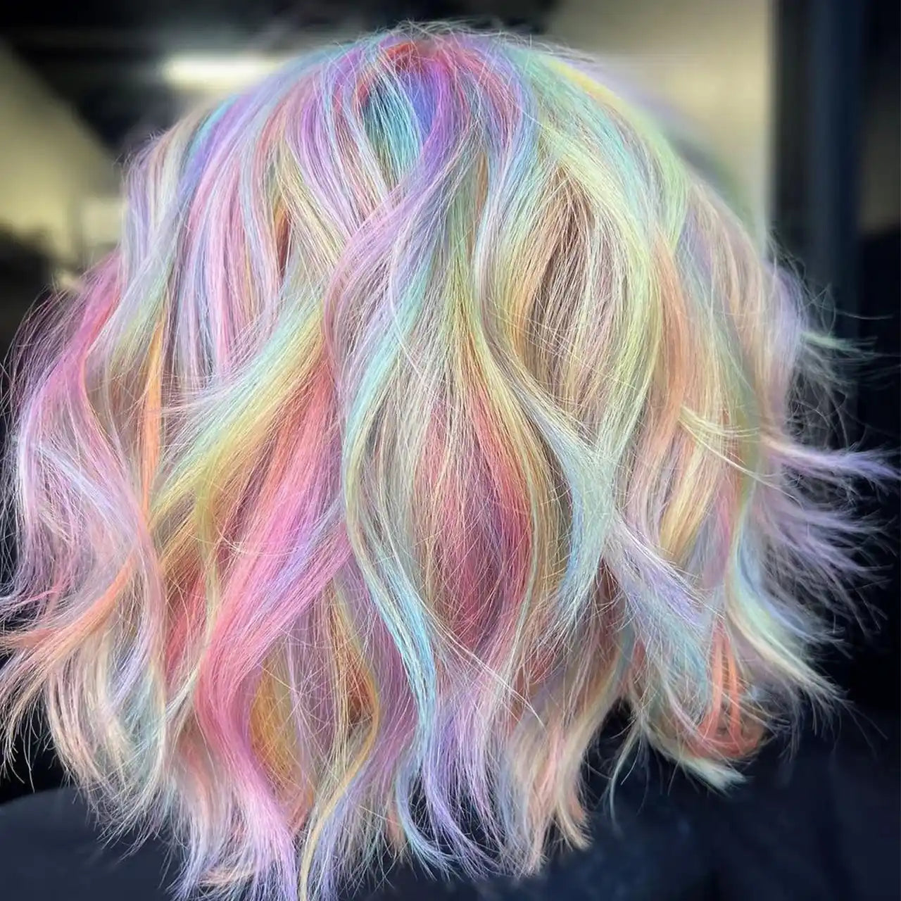 Rainbow hair has the richest color expression