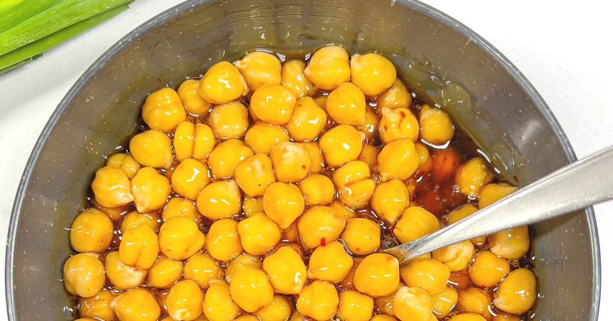 orange chicken vegan chickpeas