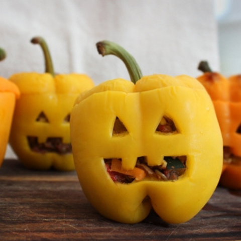 lentil peppers stuffed halloween