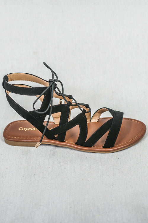 city classified lace up sandals