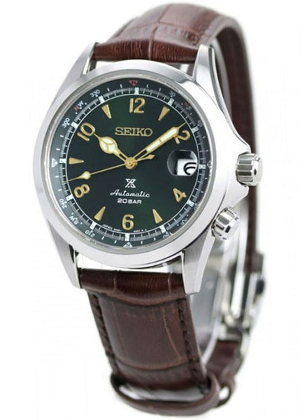 SPB121J SEIKO PROSPEX ALPINIST AUTOMATIC GREEN DIAL BROWN LEATHER –  Goldsack & Co