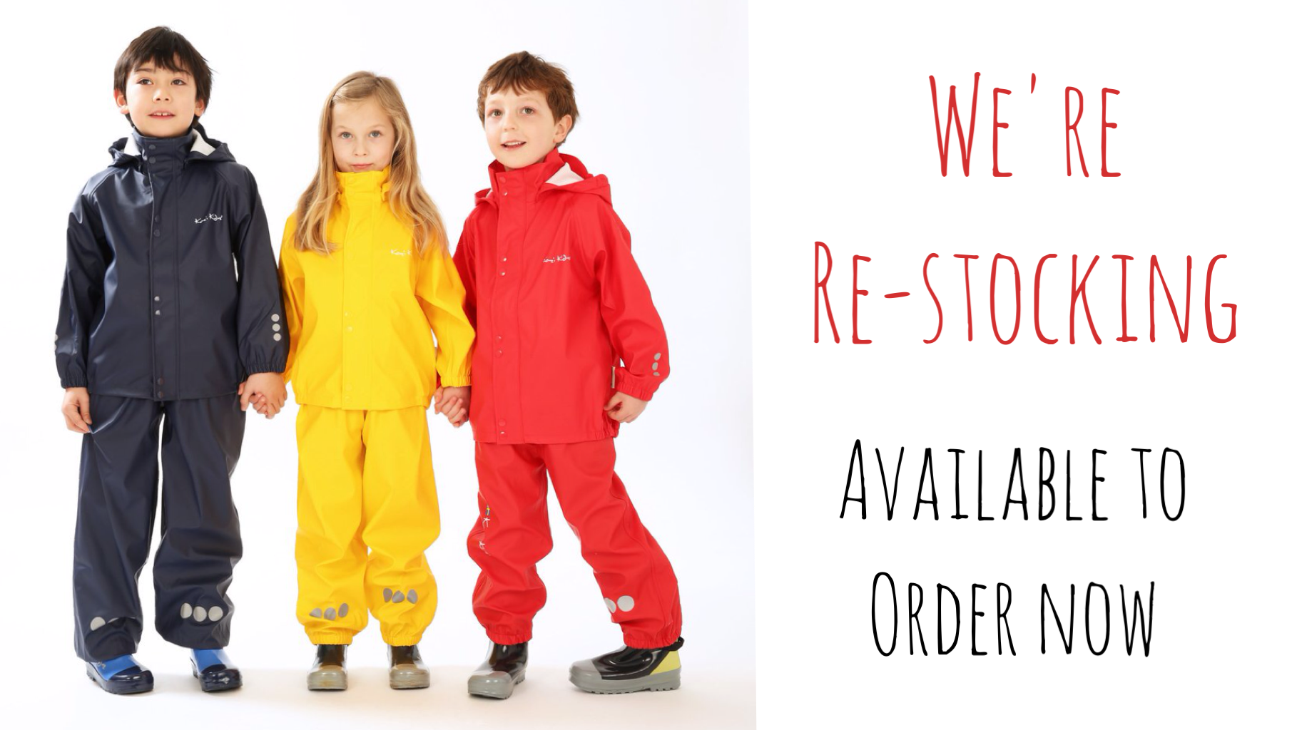 Kozi Kidz Rainwear Re-stocked