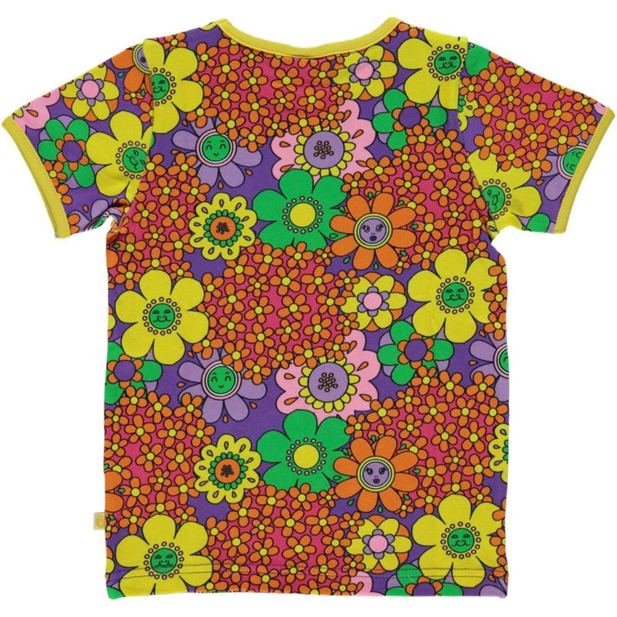 Småfolk - Flower Short Sleeved Top (Purple)