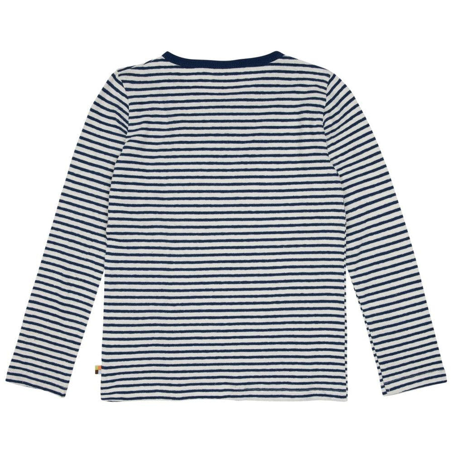 Loud + Proud - Ultramarine Cotton/Linen Striped Long Sleeved Top (13-14 Years)