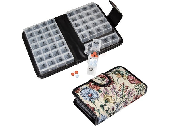 2-Pack Smart Essentials 14-Day Pill Organizers: Your Choice Design