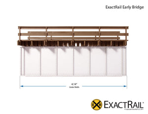 HO Scale: 30' Deck Plate Girder Bridge, Wood Handrails - Black, Silver, Green - ExactRail Model Trains - 10