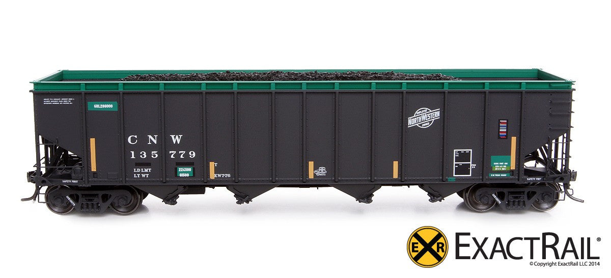 Ho Scale Bethlehem 4000 Hopper Cnw Green Ball And Bar Exactrail Model Trains