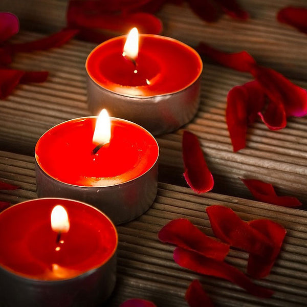 Red candles for love