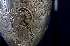 Old silver chalice with decoration