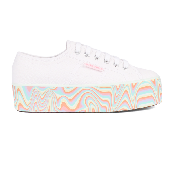 Superga 279 linea flatform chunky sales trainers in white