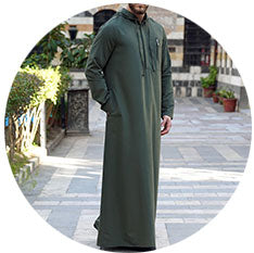 Topstitched Soft Fabric Thobe - Thobes - Men