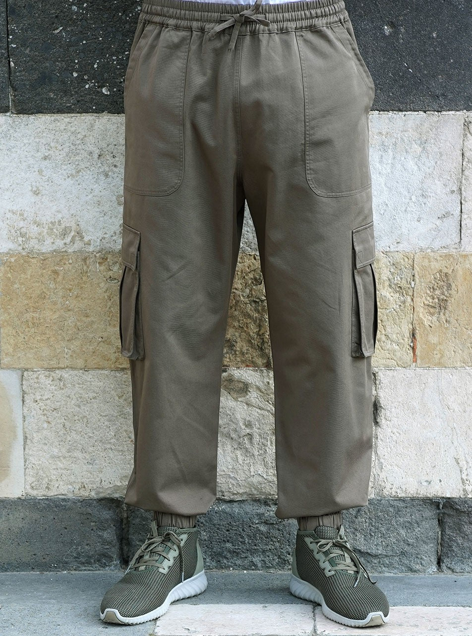 Cotton Twill Cargo Trousers - Pants - Men | Shukr Clothing