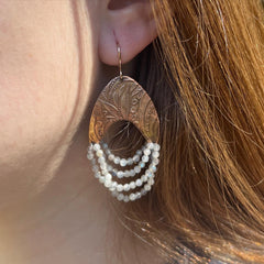 moonstone and bronze earrings