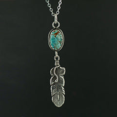 turquoise and feather necklace