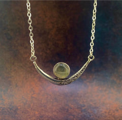 Moon and moonstone necklace